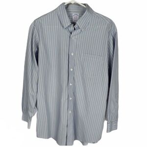 Brooks Bro’s 16-33 blue green striped button down